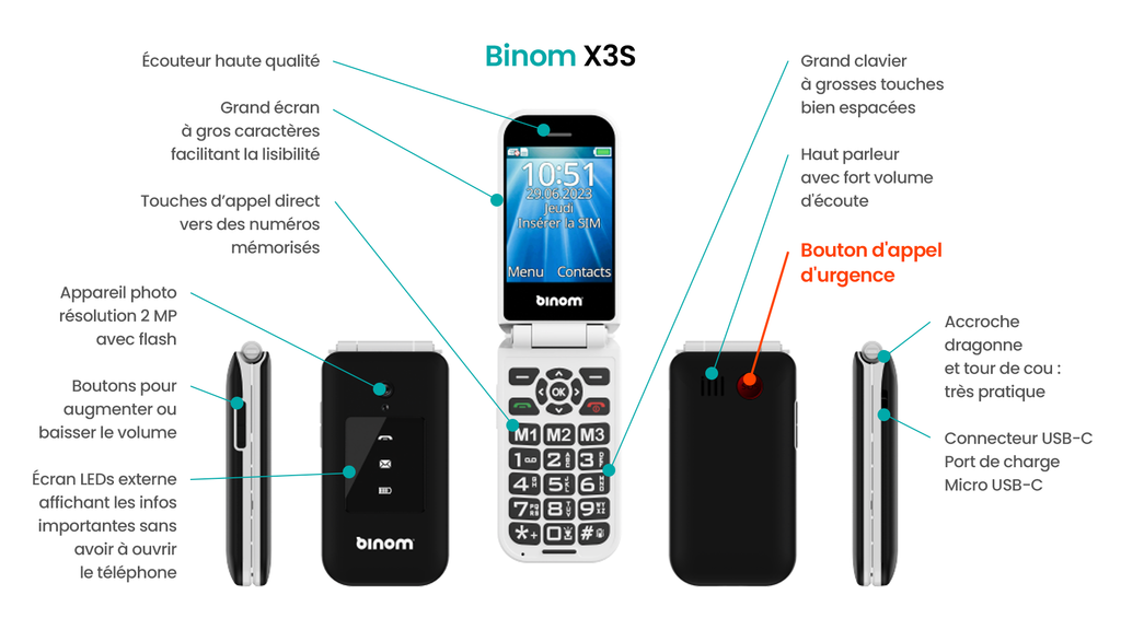 Teléfono móvil Binom X3S