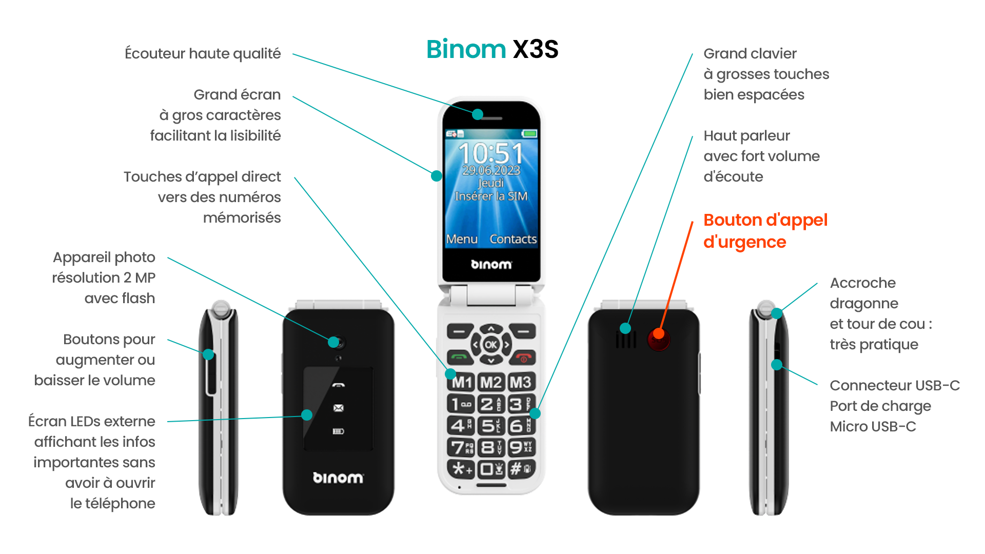 Teléfono móvil Binom X3S