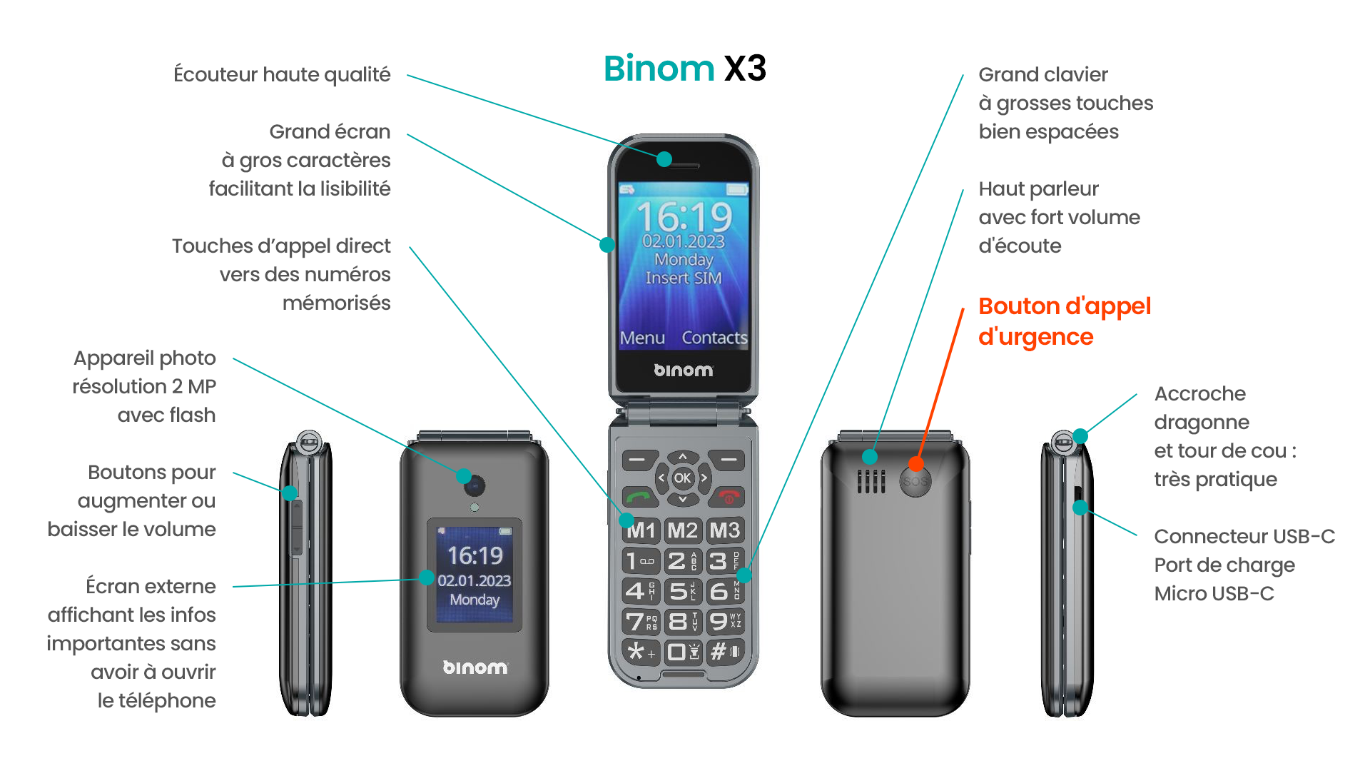 Teléfono móvil Binom X3